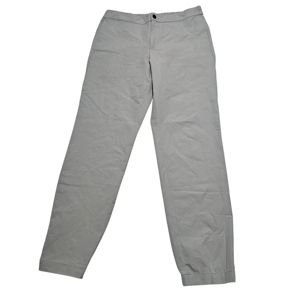 Banana Republic Men Performance Jogger Pants Light Grey Size 34 Tech Stretch New